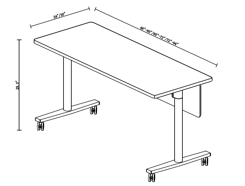 Desenho de trem de mesa flip top com perna redonda