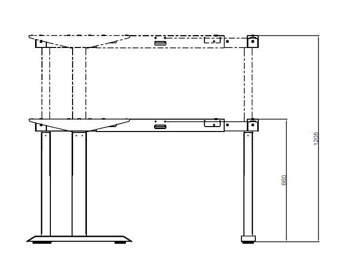 Desenho de mesa com suporte para sentar 90°-1